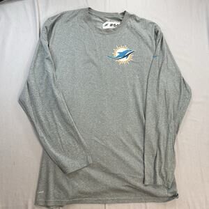Men's Nike Miami Dolphins Team Issued Grey Long Sleeve T-Shirt 3XL